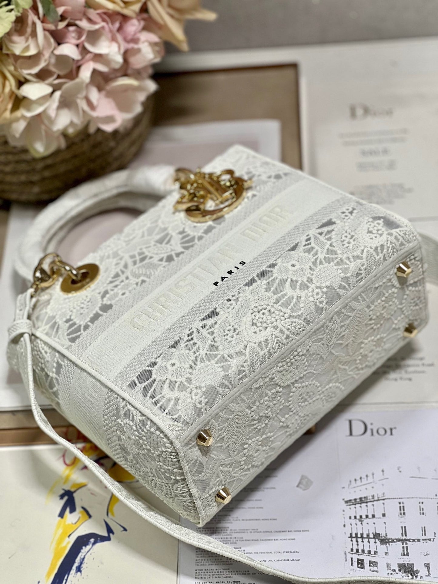 CD Mesh White 24 Lady Dior Bag Canvas 336703 mysite