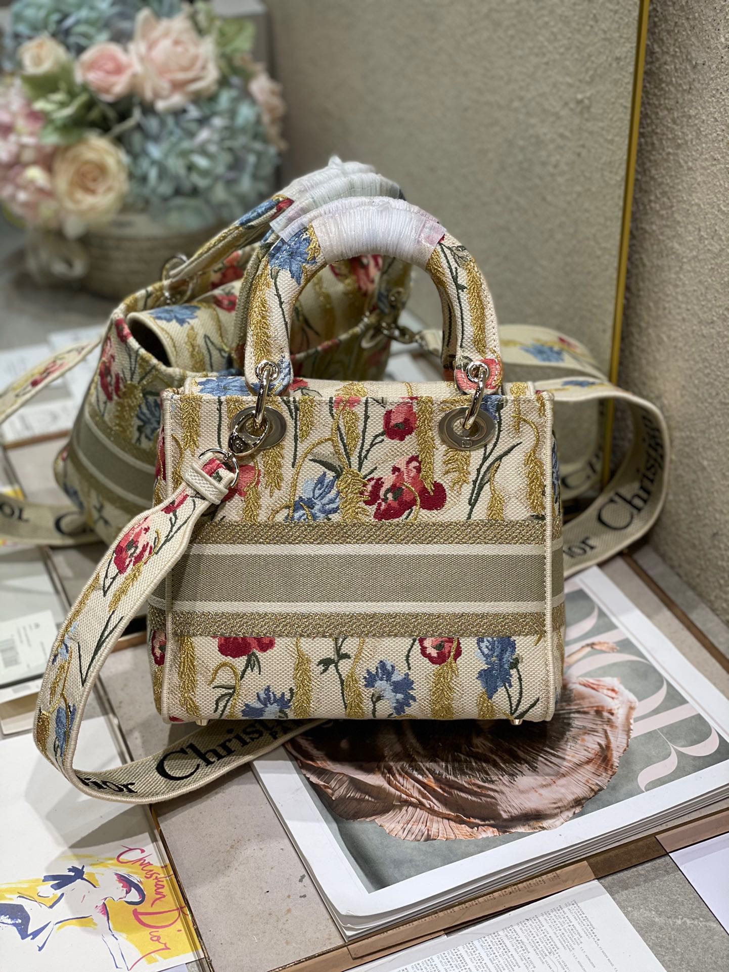 CD Hibiscus 24 Lady Dior Bag Canvas 336706 mysite