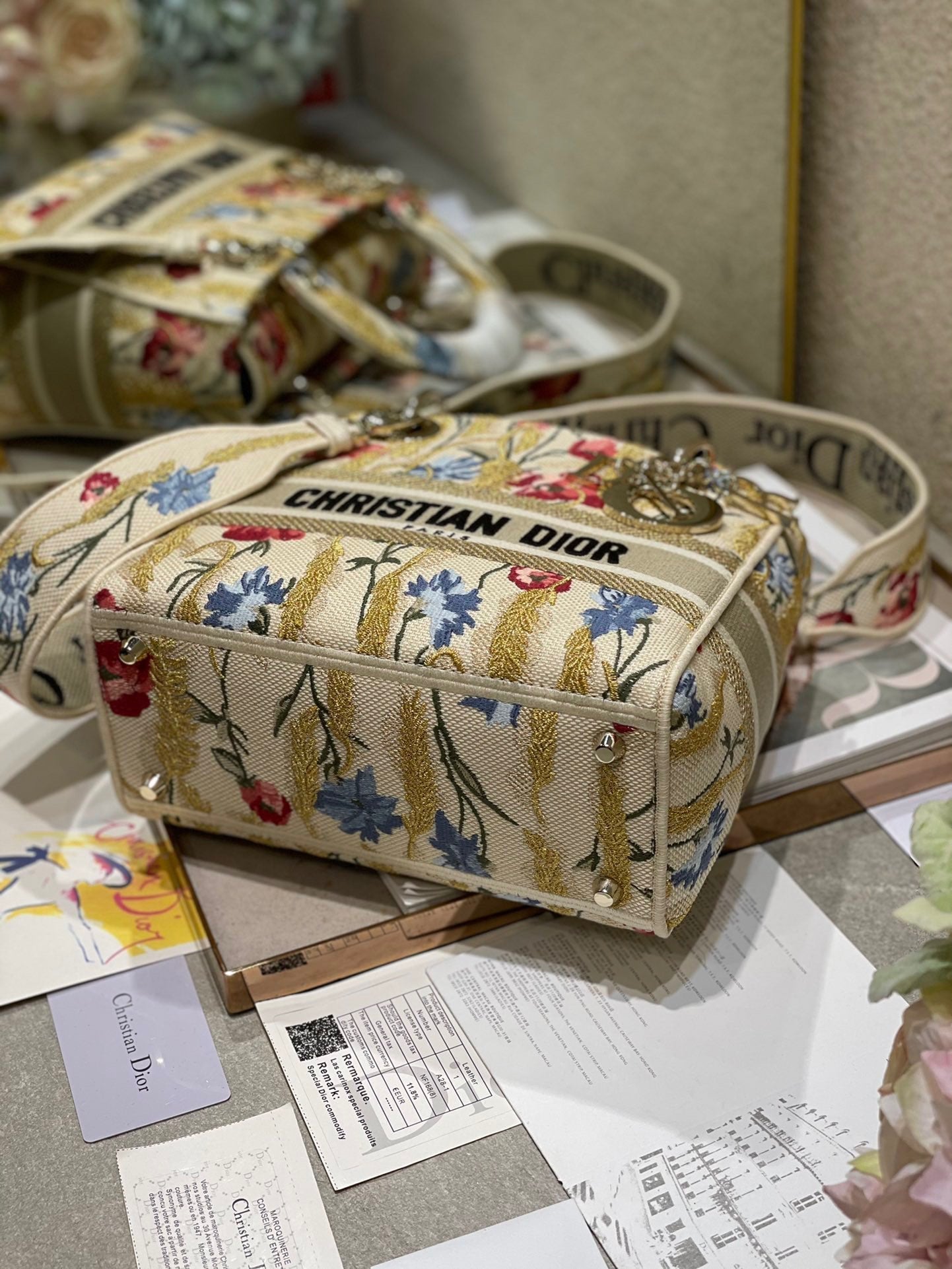 CD Hibiscus 24 Lady Dior Bag Canvas 336706 mysite