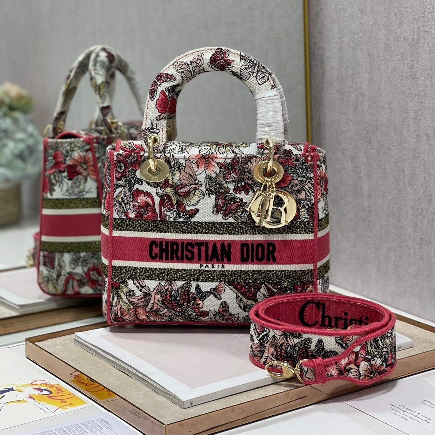 CD Colorful Butterfly 24 Lady Dior Bag Canvas 336709 mysite