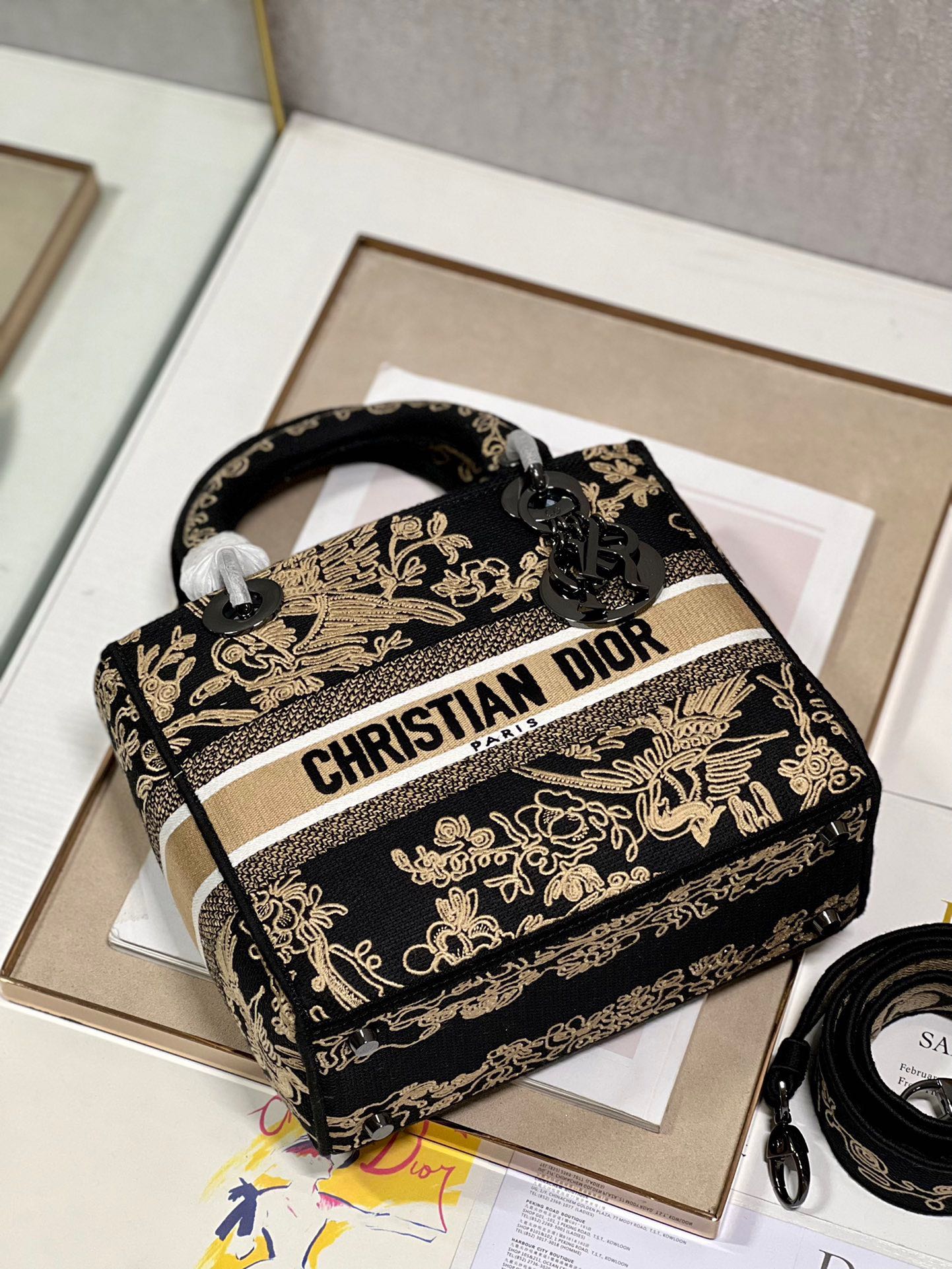 CD Black Phoenix 24 Lady Dior Bag Canvas 336712 mysite