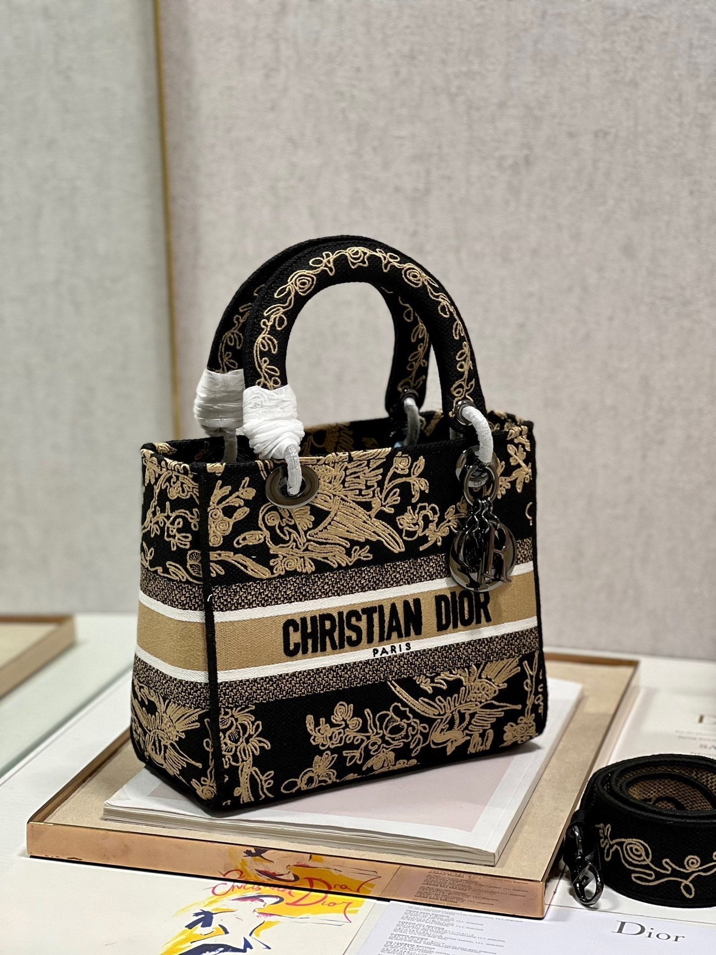 CD Black Phoenix 24 Lady Dior Bag Canvas 336712 mysite
