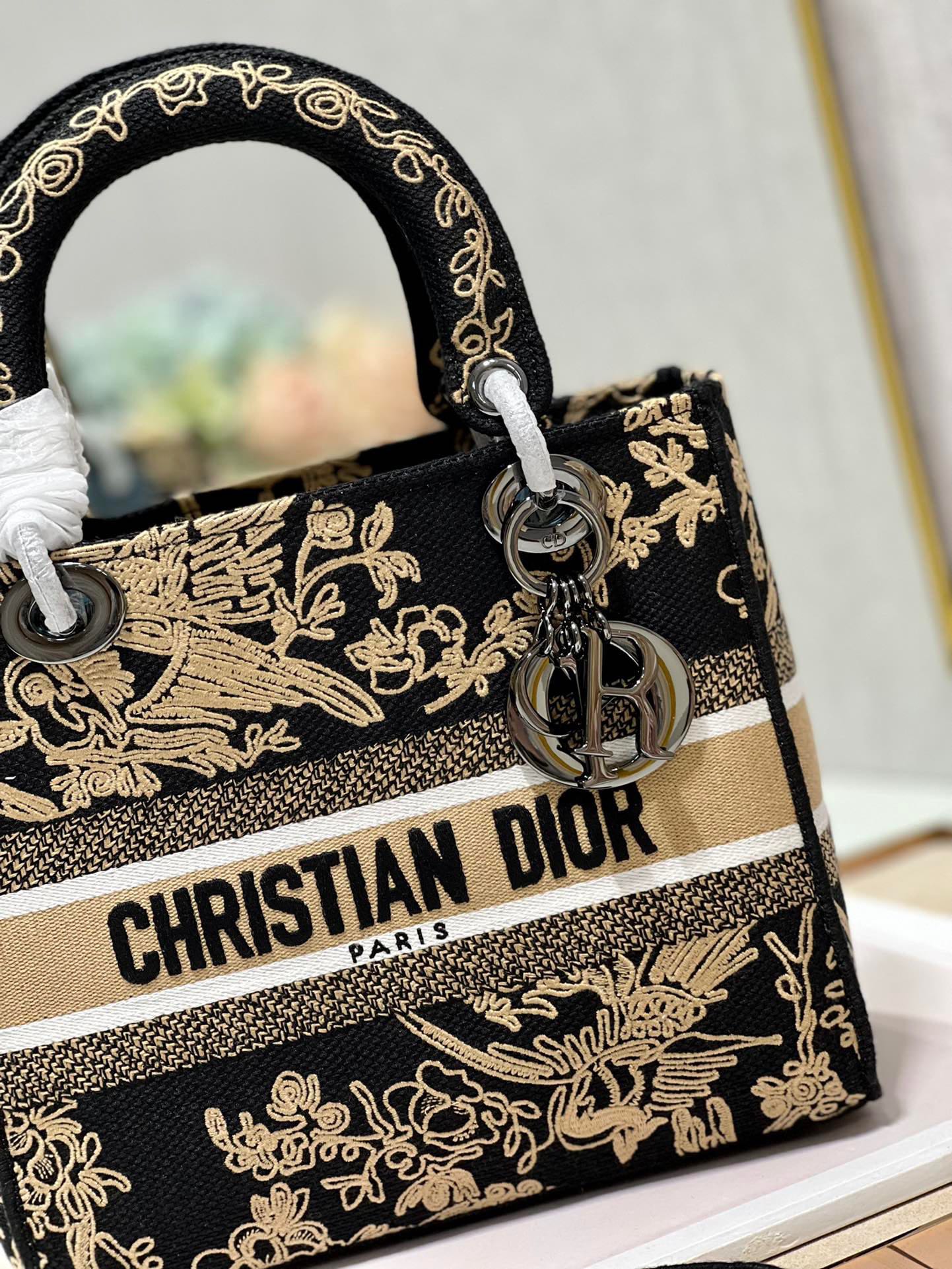 CD Black Phoenix 24 Lady Dior Bag Canvas 336712 mysite