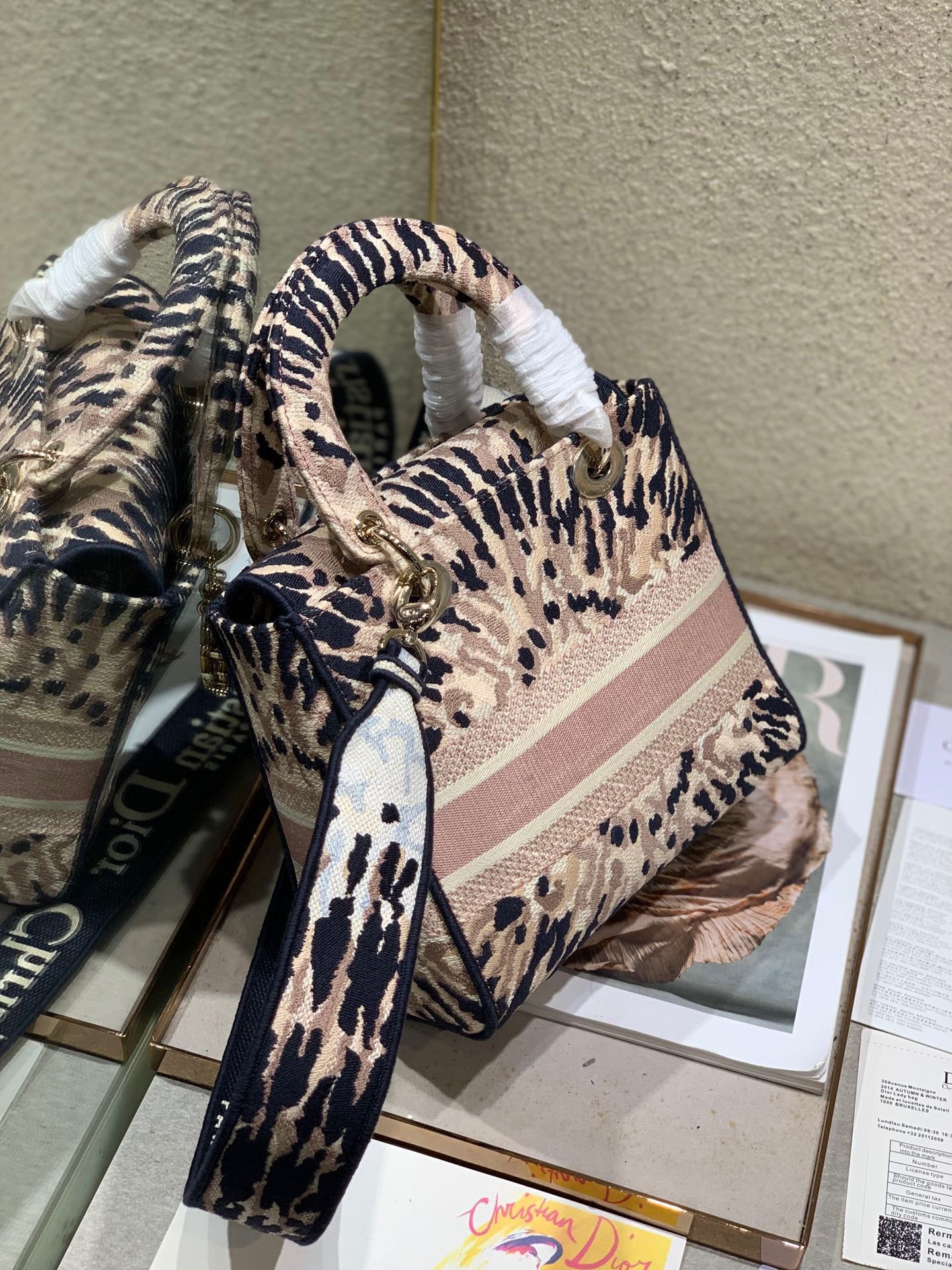 CD Fireworks Pink 24 Lady Dior Bag Canvas 336730 mysite