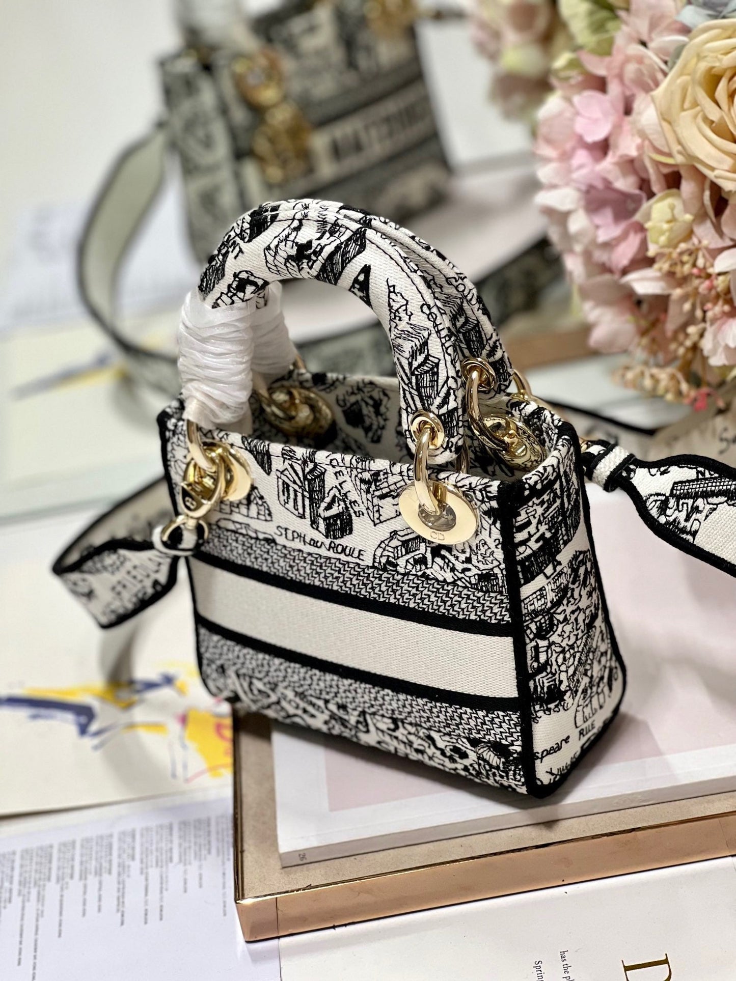 CD Paris White 17 Lady Dior Bag Canvas 336756 mysite