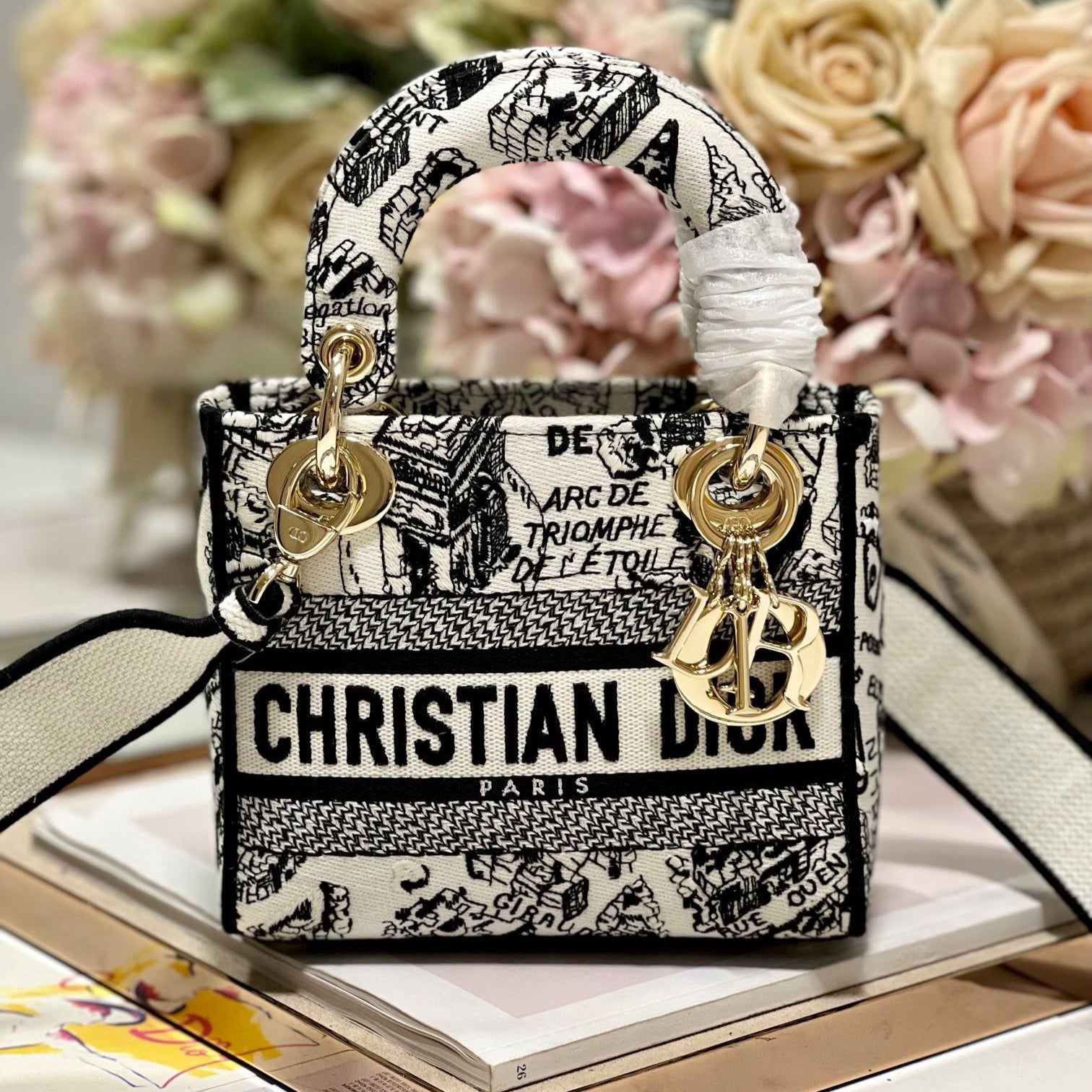 CD Paris White 17 Lady Dior Bag Canvas 336756 mysite