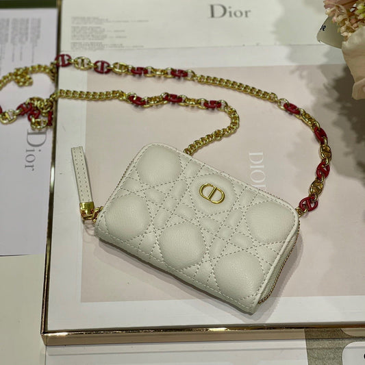 CD Mini Dior Caro Zip Clutch Ivory Calfskin 336786 mysite