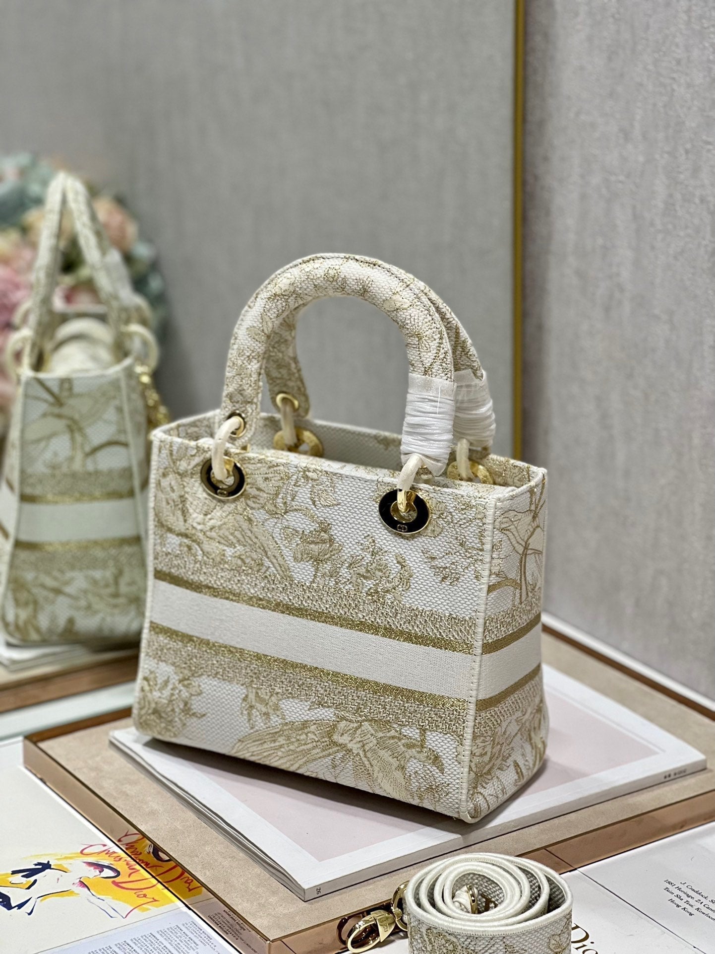 CD Golden Magpie 24 Lady Dior Bag Canvas 336736 mysite
