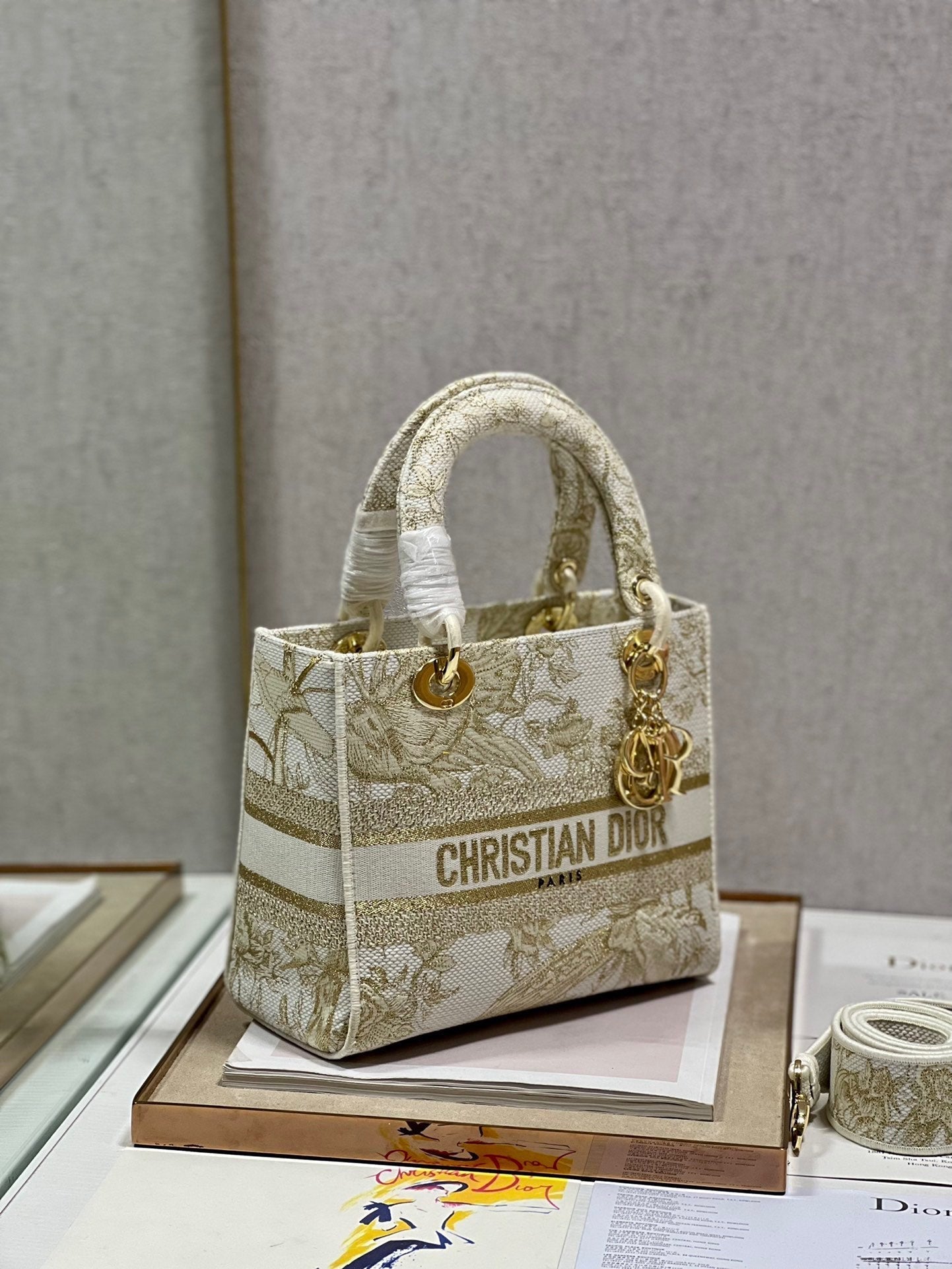 CD Golden Magpie 24 Lady Dior Bag Canvas 336736 mysite