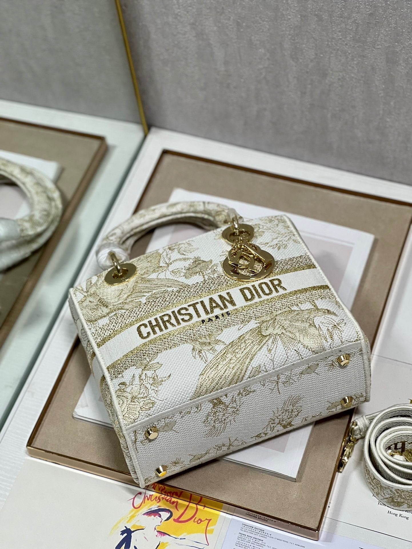 CD Golden Magpie 24 Lady Dior Bag Canvas 336736 mysite