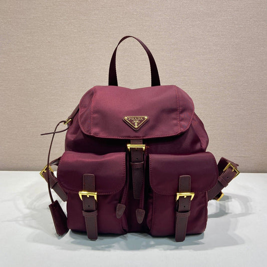 PRA backpack 28 burgundy nylon fabric gold hardware mysite