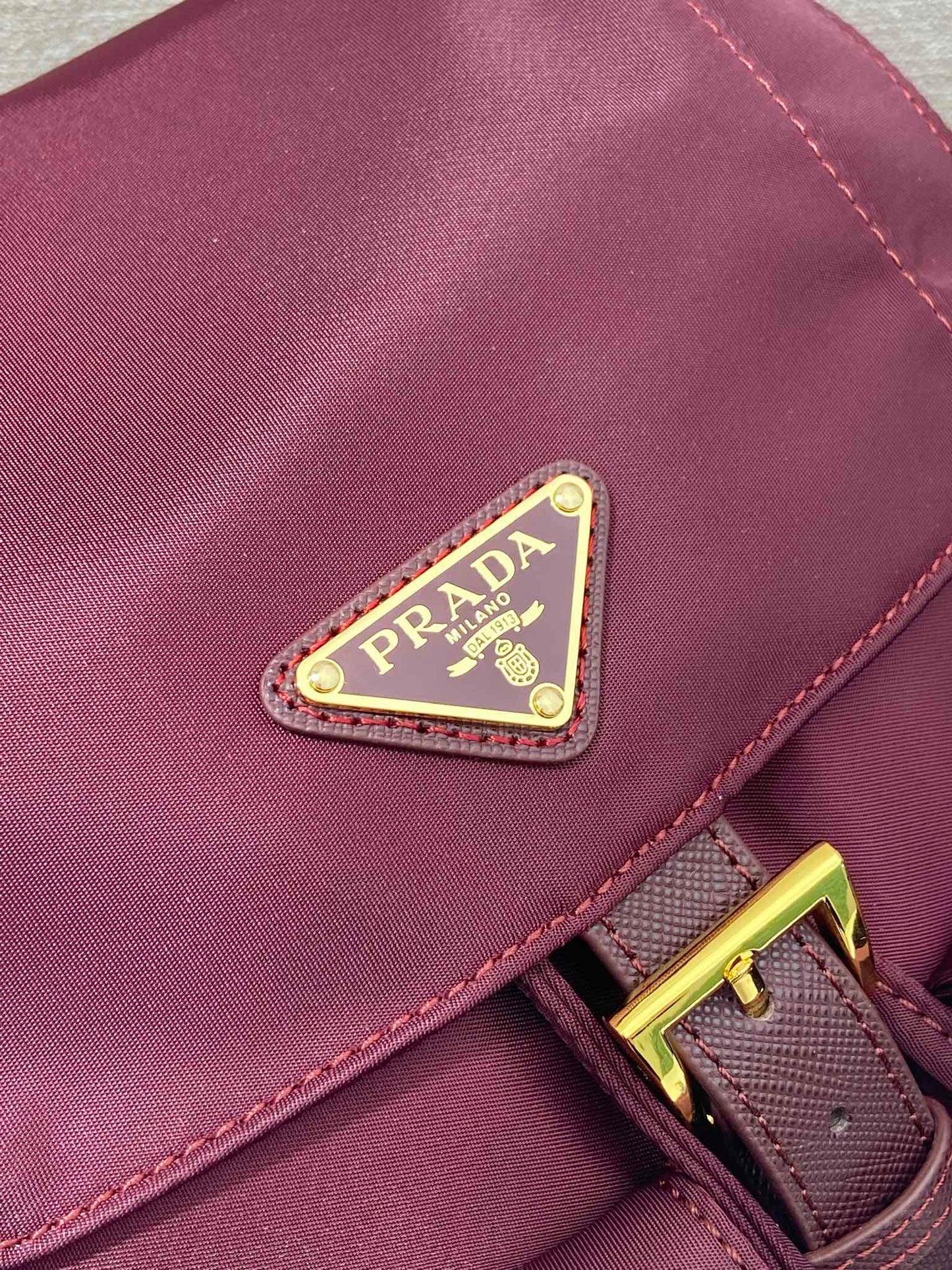PRA backpack 28 burgundy nylon fabric gold hardware mysite