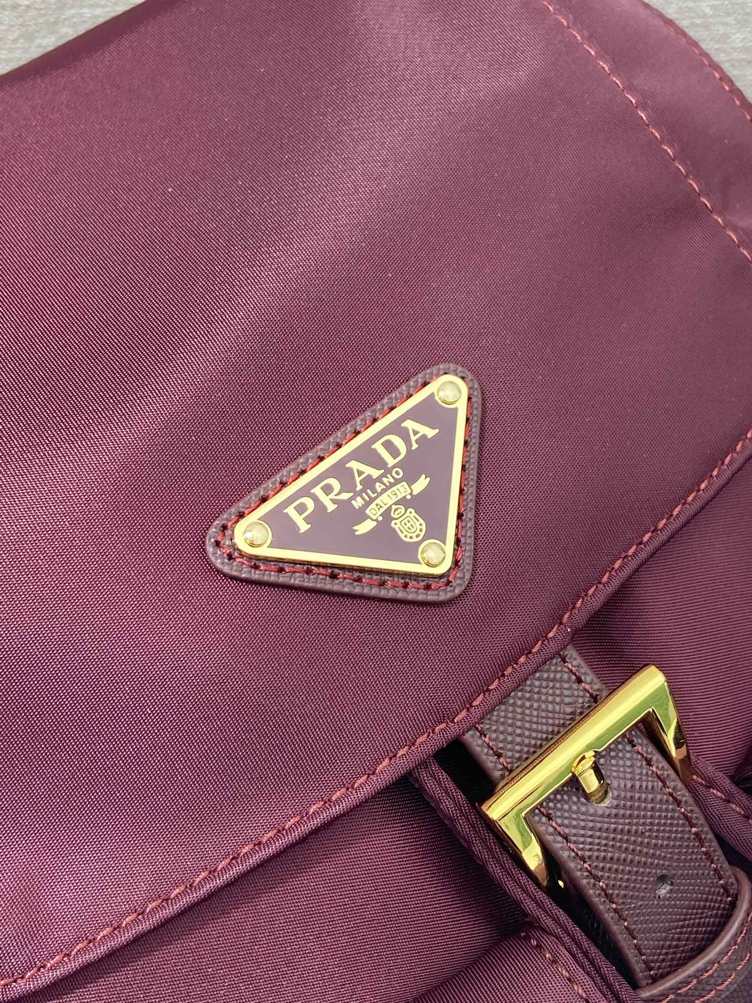 PRA backpack 28 burgundy nylon fabric gold hardware mysite