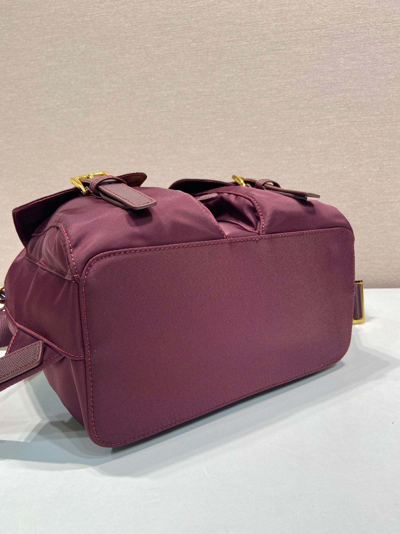 PRA backpack 28 burgundy nylon fabric gold hardware mysite