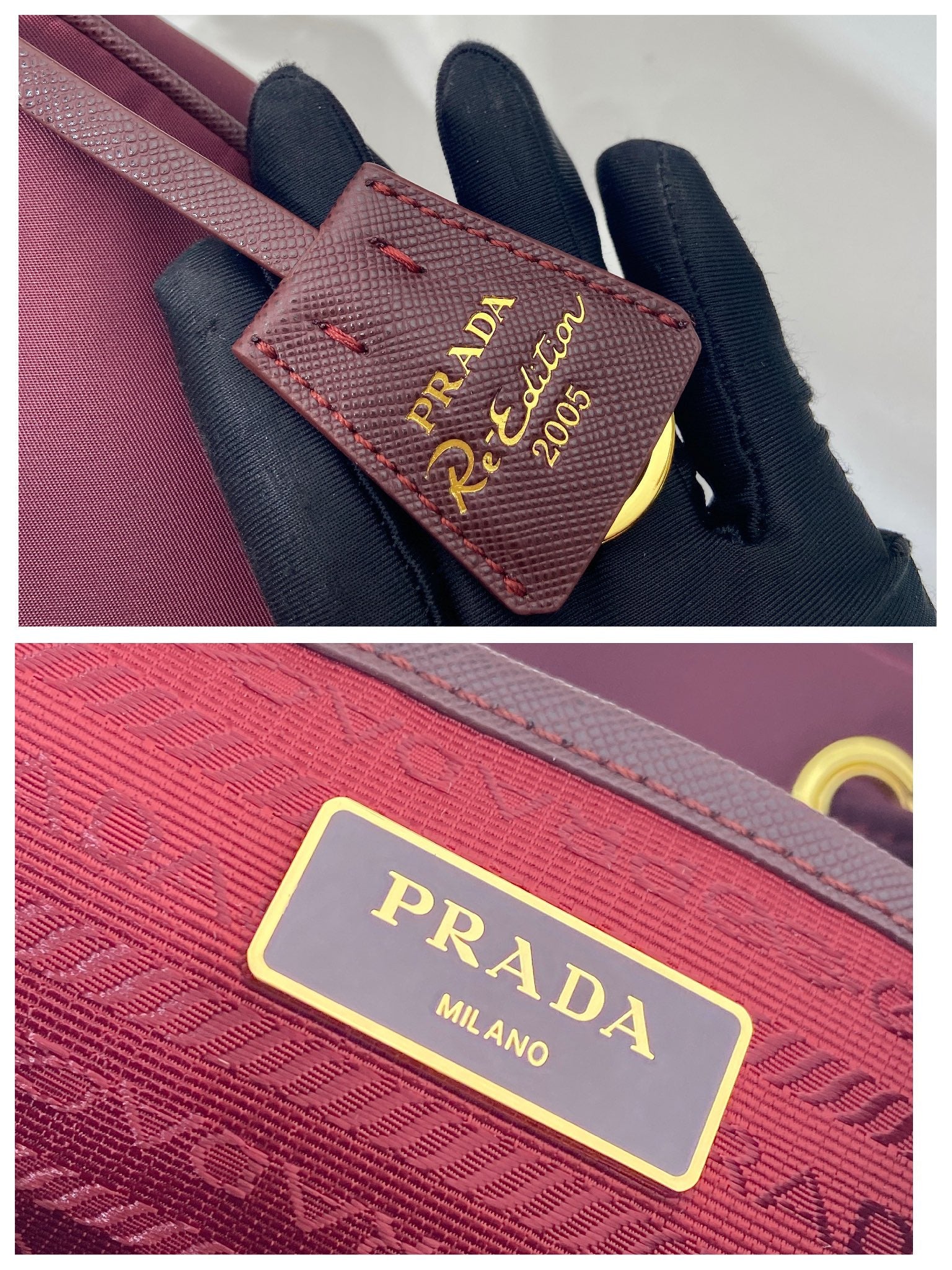 PRA bucket bag 19 burgundy nylon fabric 280831 mysite
