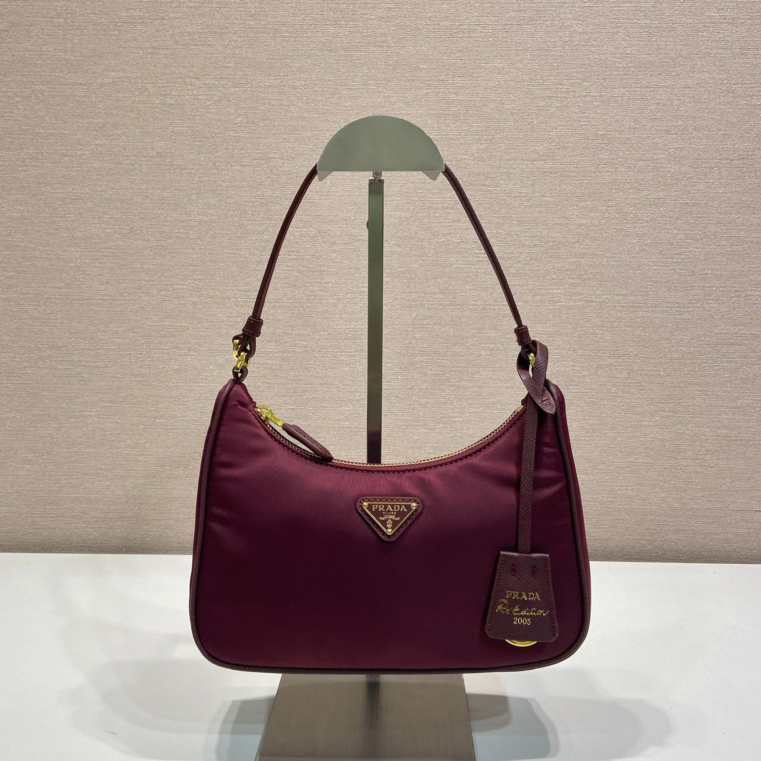 PRA Shoulder Bag 22 burgundy nylon fabric 280825 mysite
