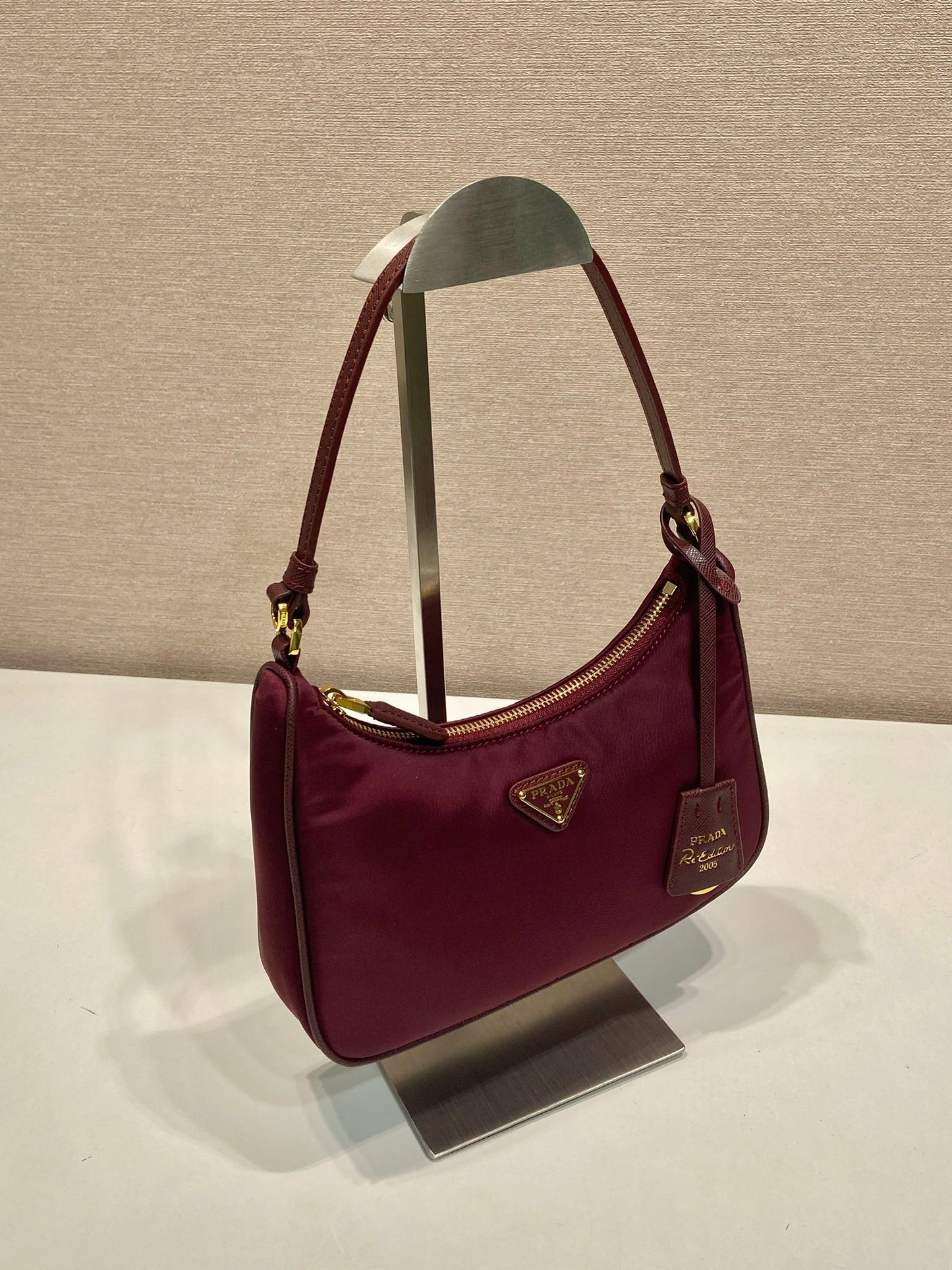 PRA Shoulder Bag 22 burgundy nylon fabric 280825 mysite
