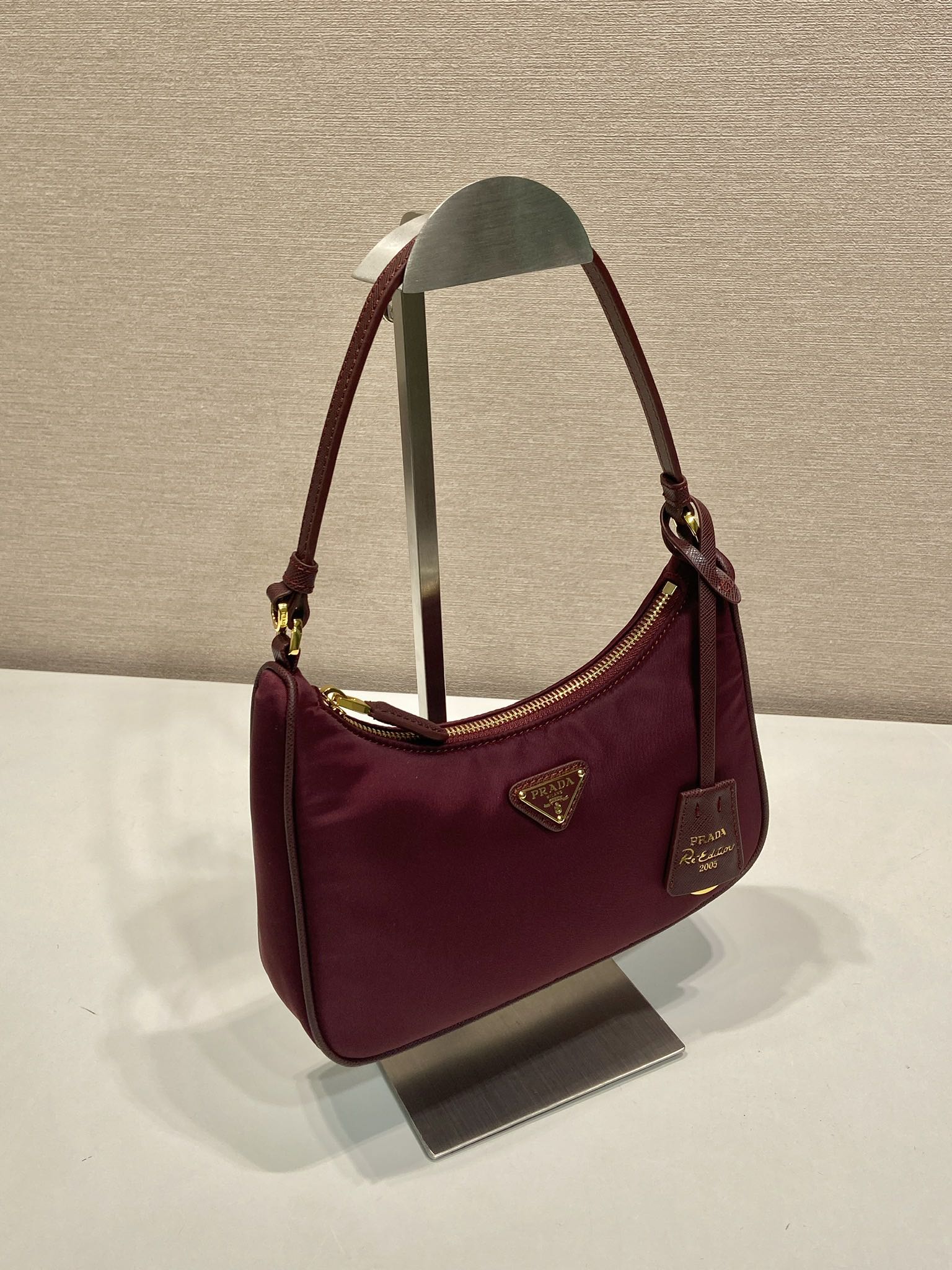 PRA Shoulder Bag 22 burgundy nylon fabric 280825 mysite