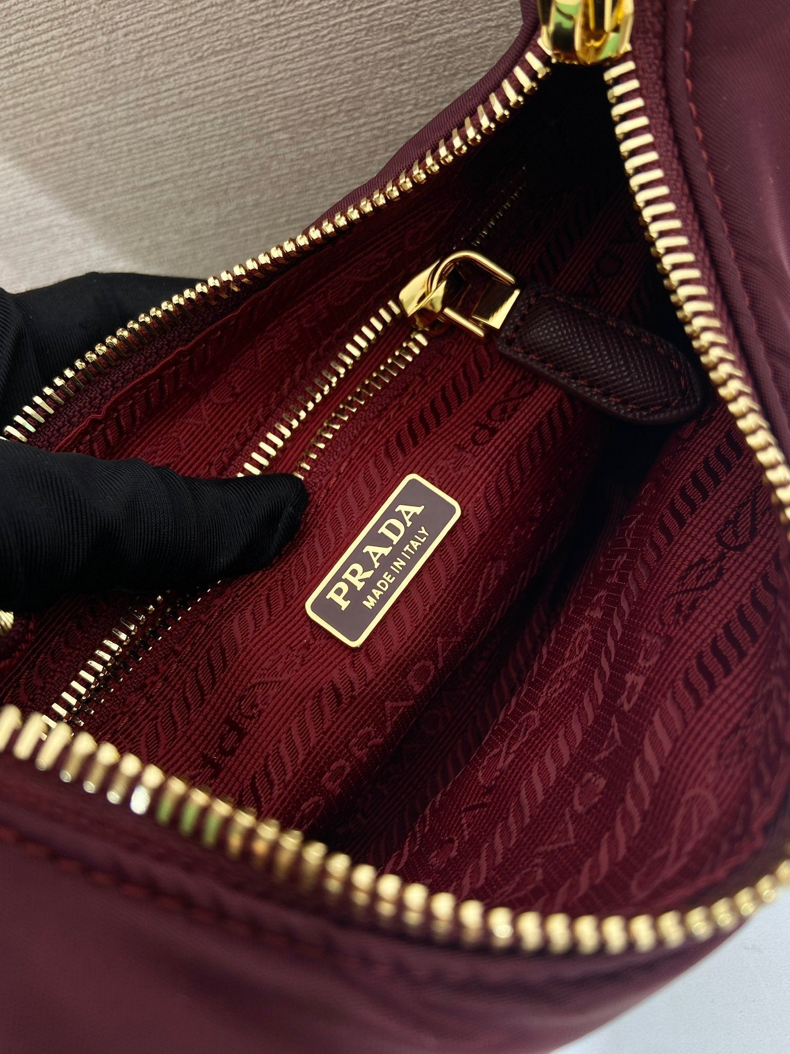 PRA Shoulder Bag 22 burgundy nylon fabric 280825 mysite