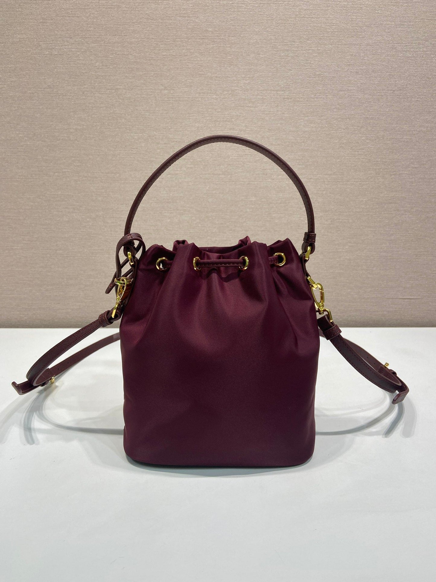 PRA bucket bag 19 burgundy nylon fabric 280831 mysite