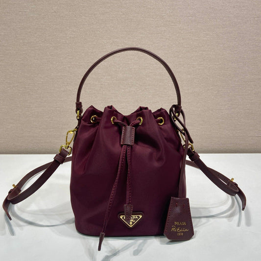 PRA bucket bag 19 burgundy nylon fabric 280831 mysite