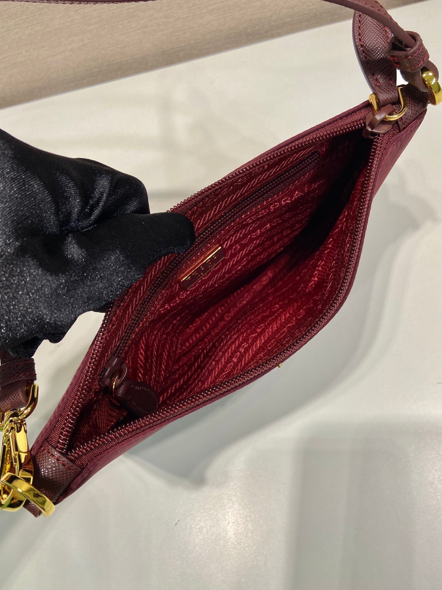 PRA vintage shoulder bag burgundy nylon fabric 280823 mysite