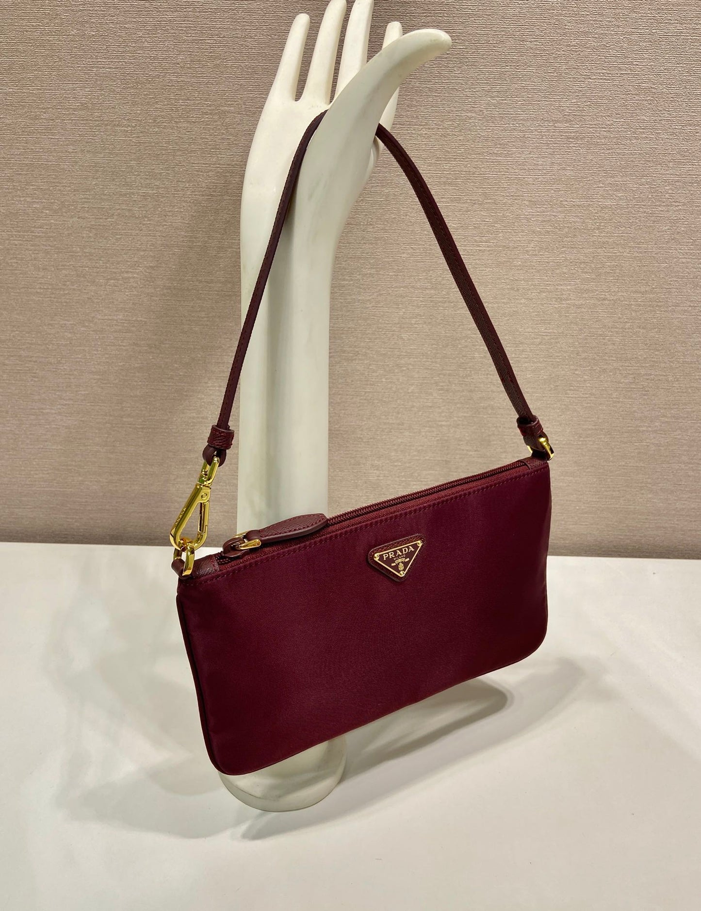 PRA vintage shoulder bag burgundy nylon fabric 280823 mysite