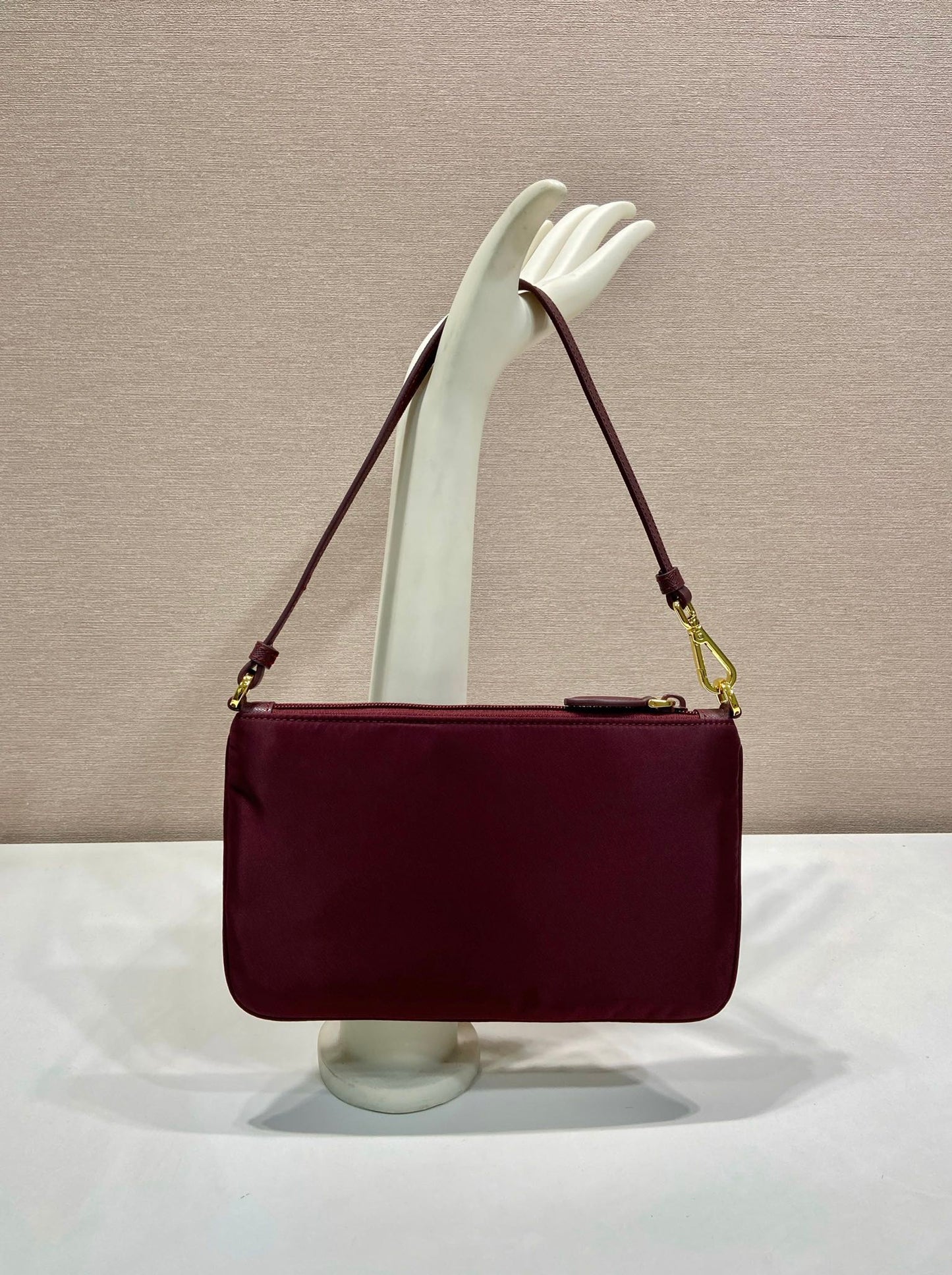 PRA vintage shoulder bag burgundy nylon fabric 280823 mysite