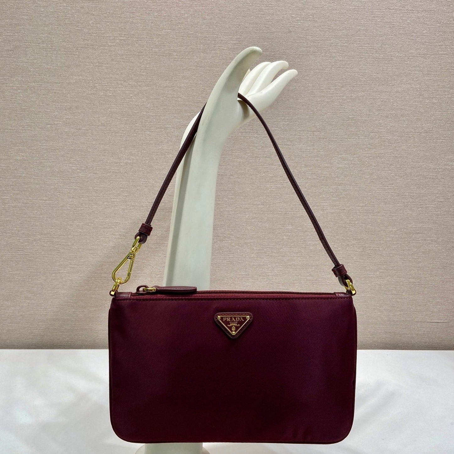 PRA vintage shoulder bag burgundy nylon fabric 280823 mysite