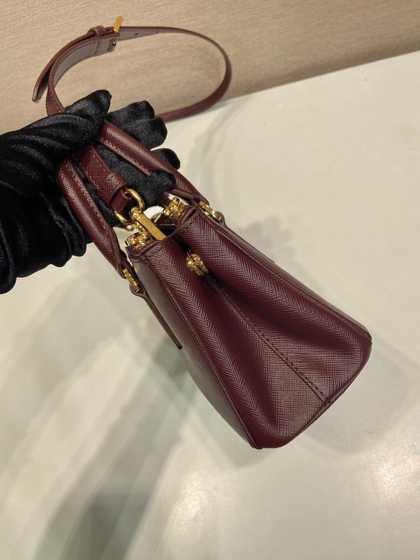 PRA Galleria handbag 21 burgundy leather 280837 mysite
