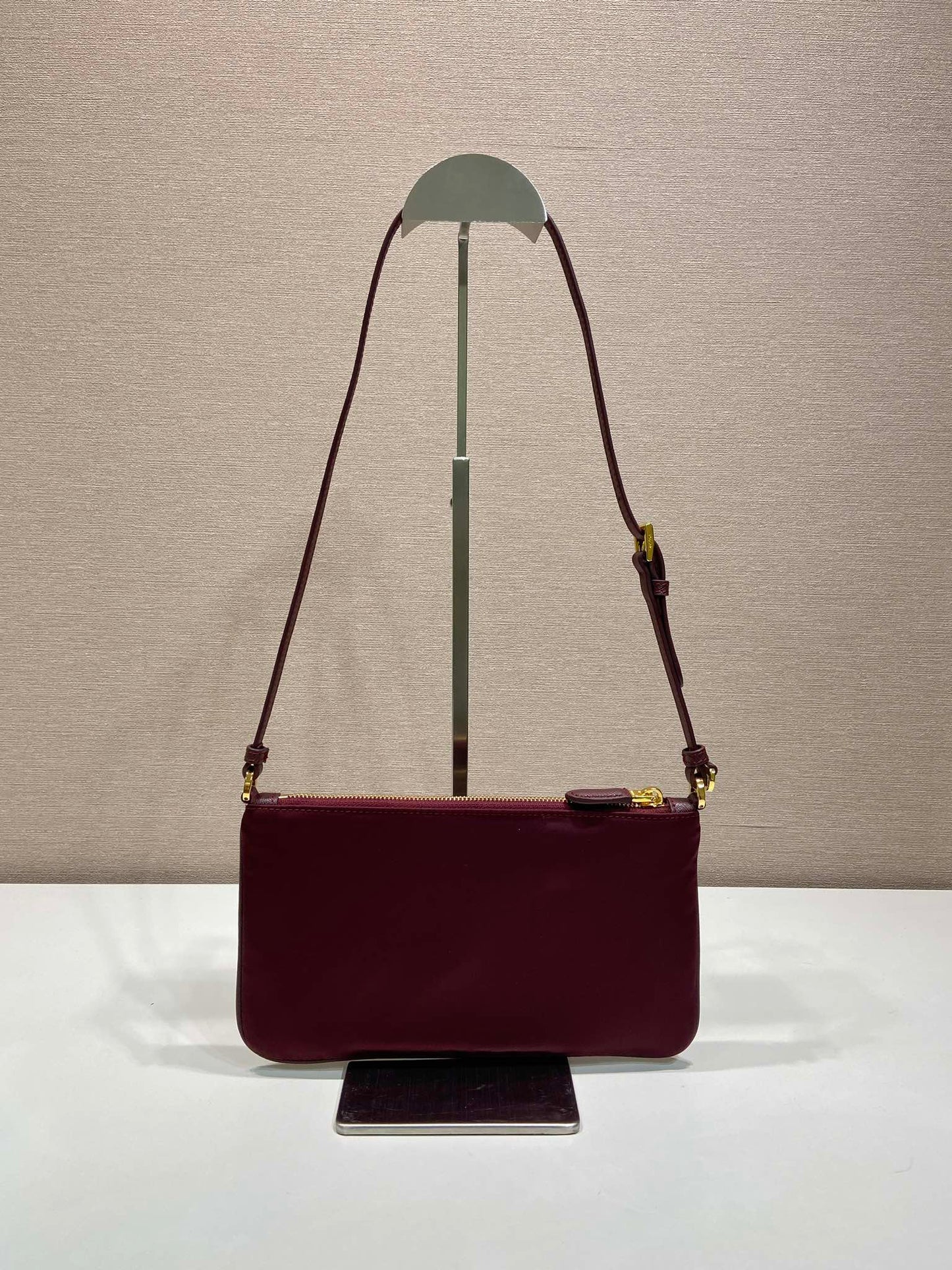 PRA vintage long shoulder bag burgundy nylon fabric mysite