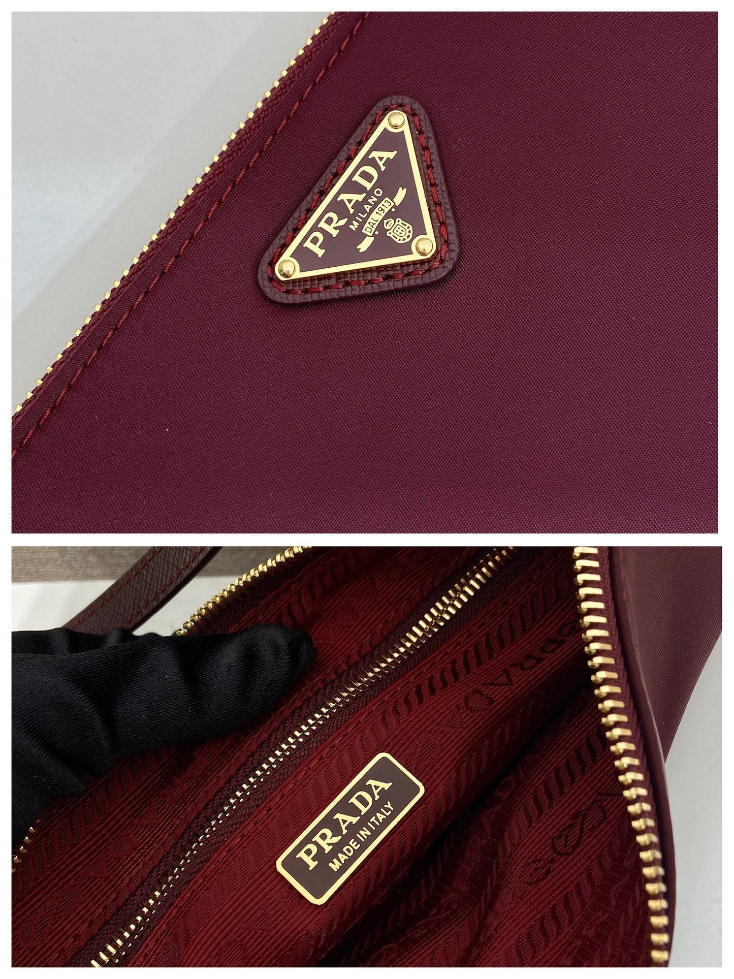 PRA vintage long shoulder bag burgundy nylon fabric mysite