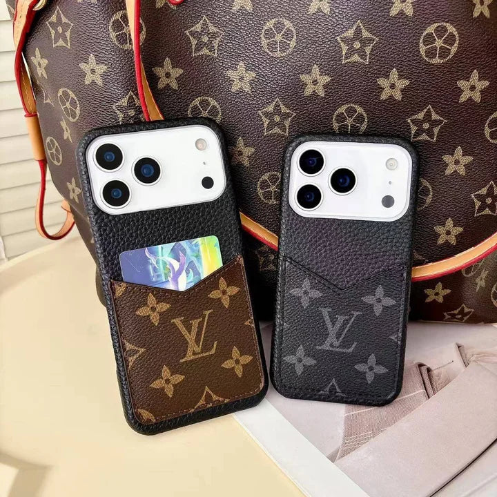 Louis Vuitton Monogram Leather Phone Case With Card Slot Case for iPhone 17-12s mysite