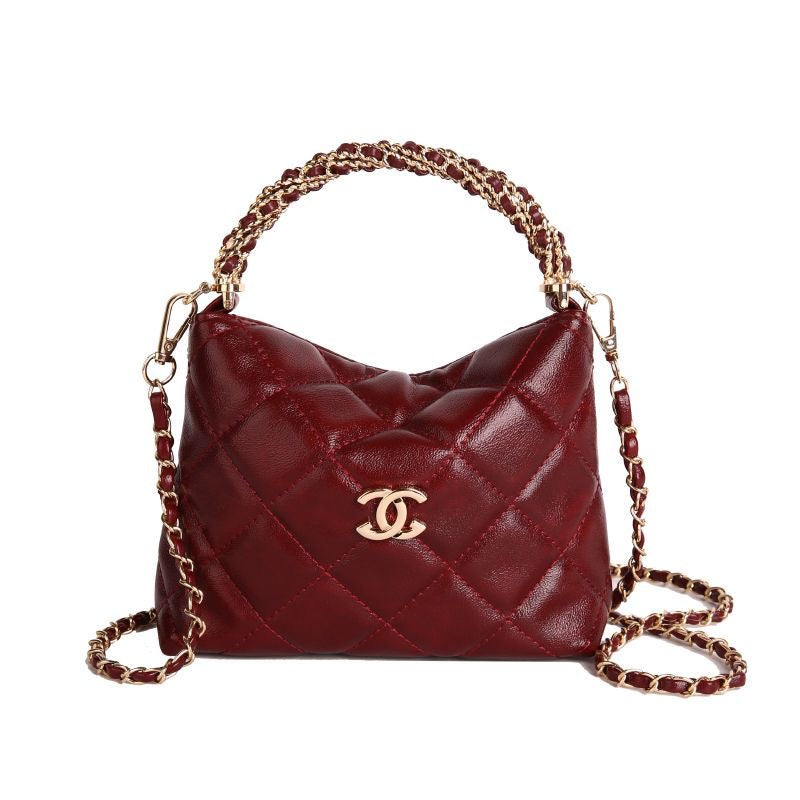 Quilted Chain Cloud Bag - Adjustable Strap Textured Crossbody-1 mysite