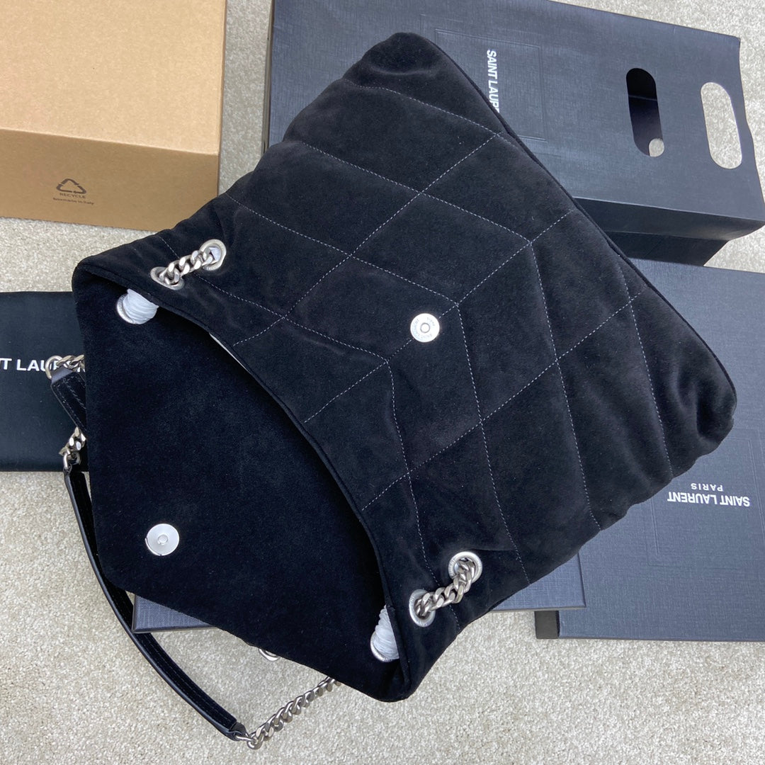 YSL Puffer Suede Black - 29x17x11cm mysite