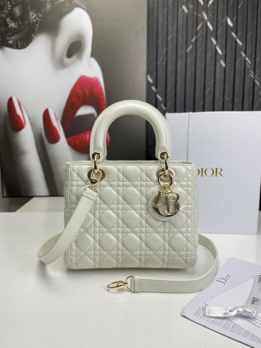 Dior Lady Medium White Bag 24cm mysite
