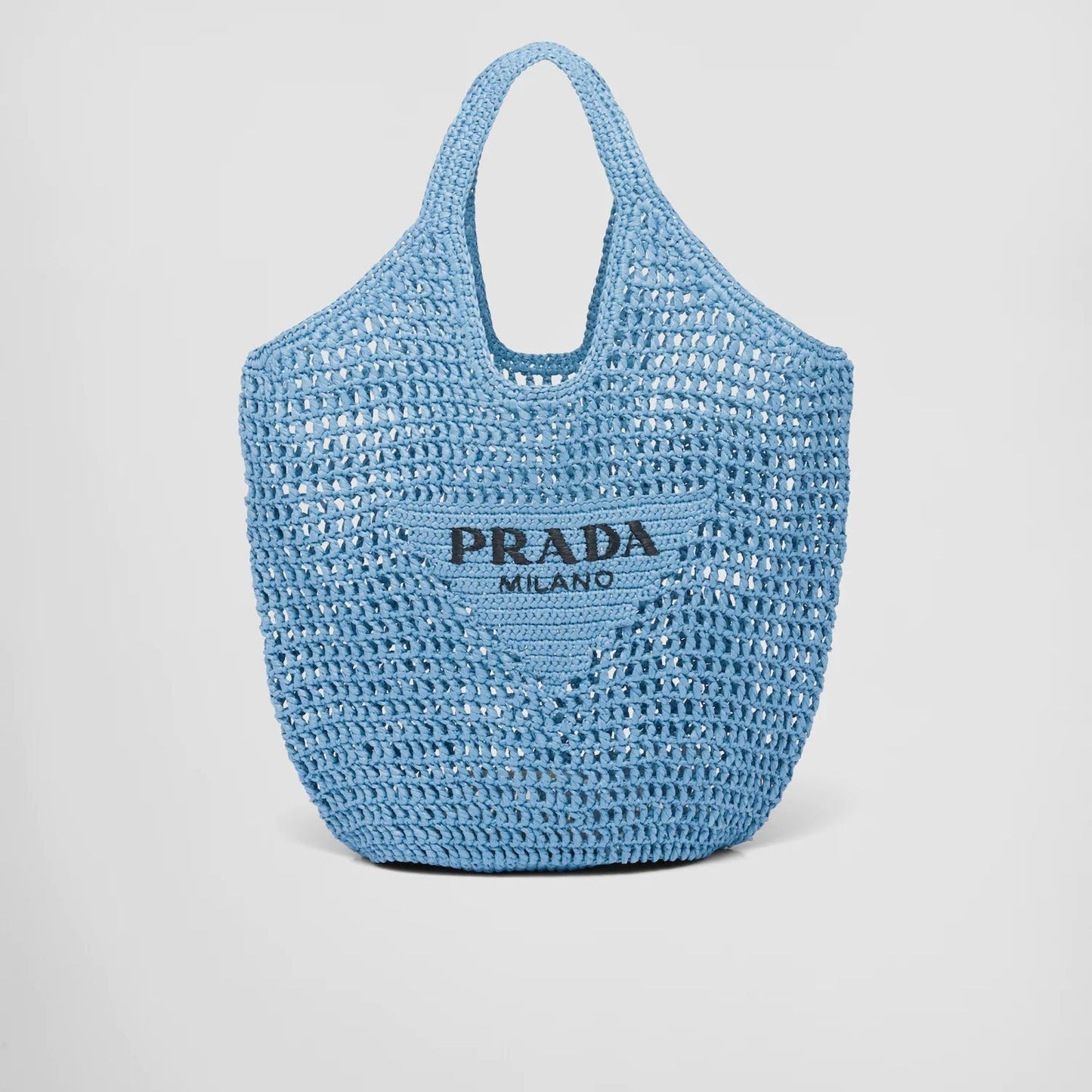 Prada Raffia Tote Bag-Blue mysite