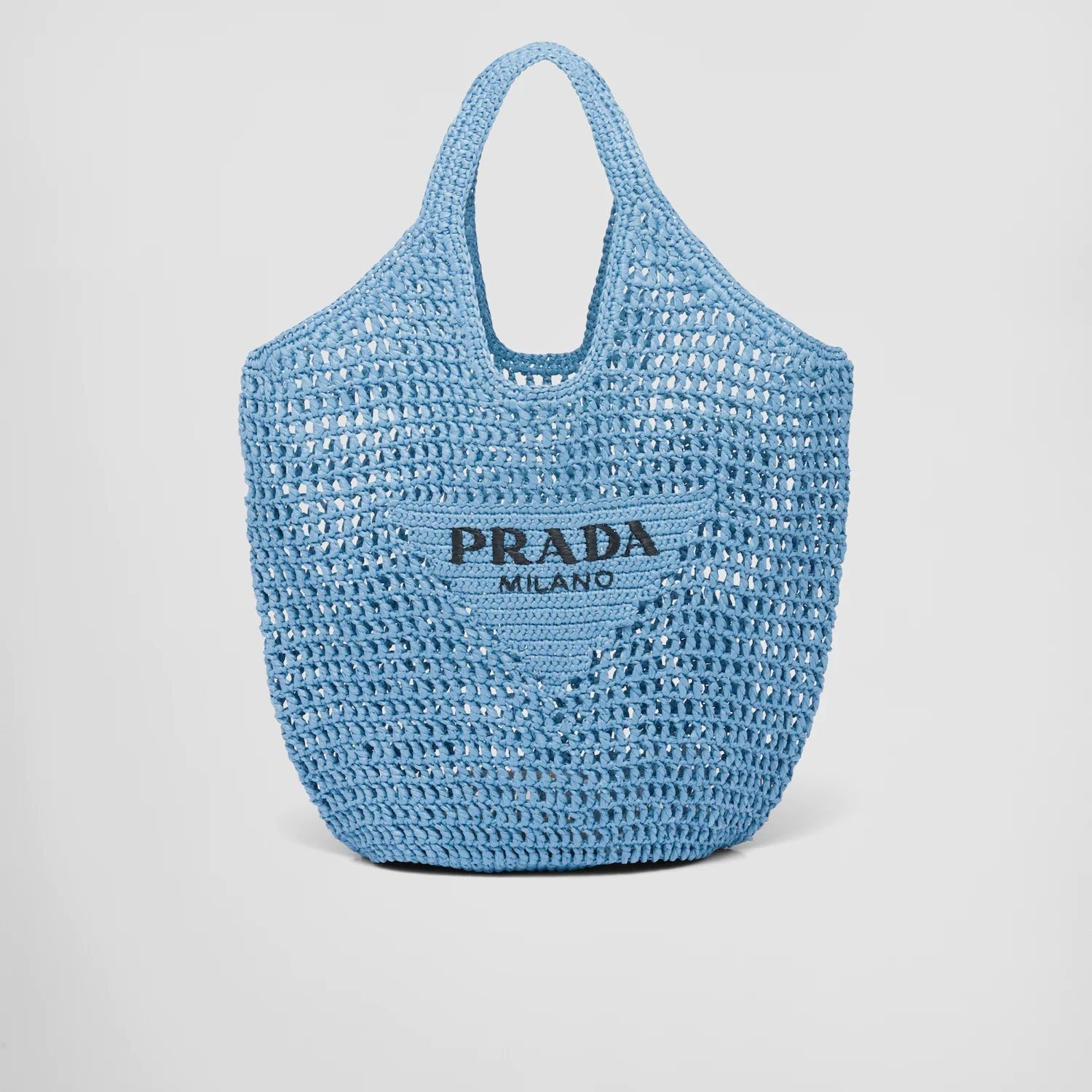 Prada Raffia Tote Bag-Blue mysite