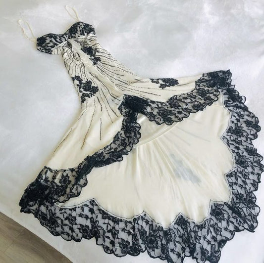 Ivory White Vintage Fashion Elegant Delicate Lace Beading Spaghetti Strap Long Satin Evening Gown Ball Gown Prom Dress Party Dress gh3814s mysite