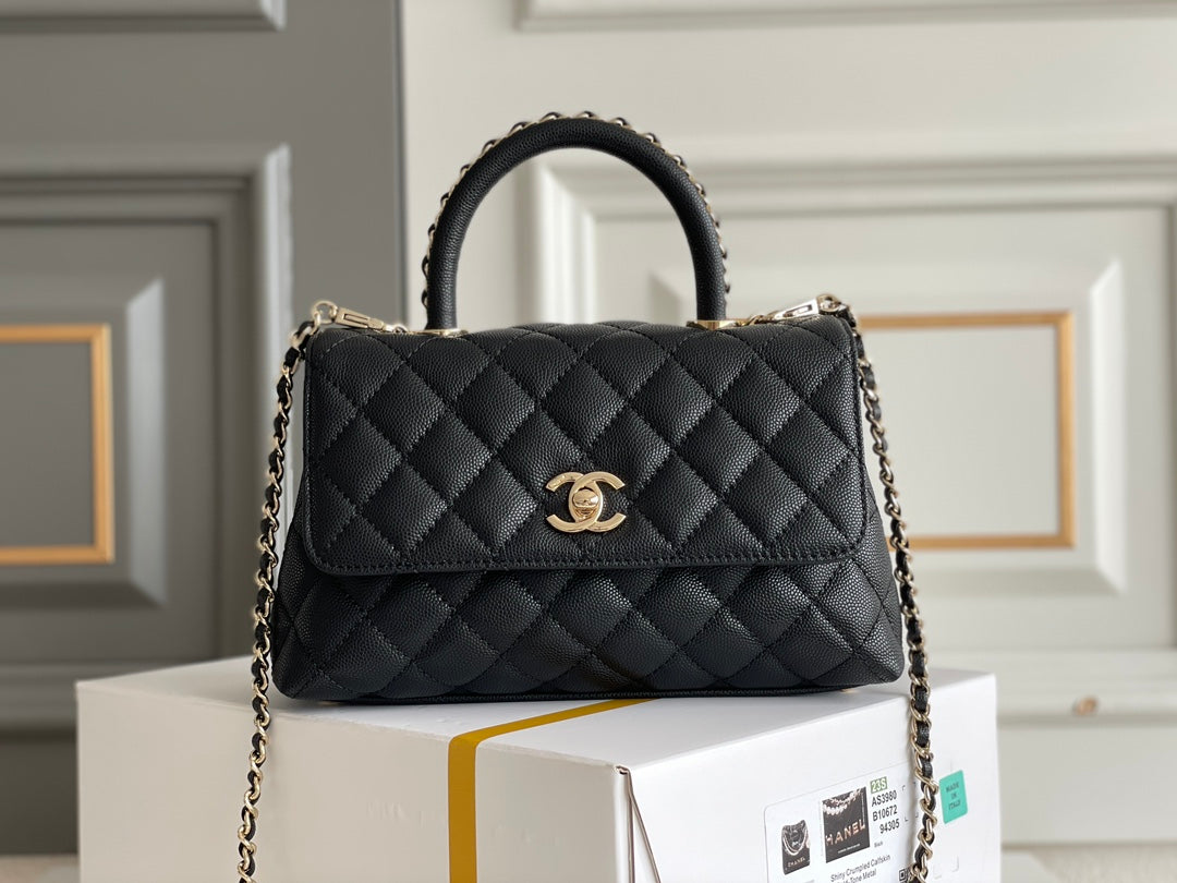 Chanel Coco Handle Black Bag Handle Flap Small/Mini Bag Black - 24x14x10cm mysite