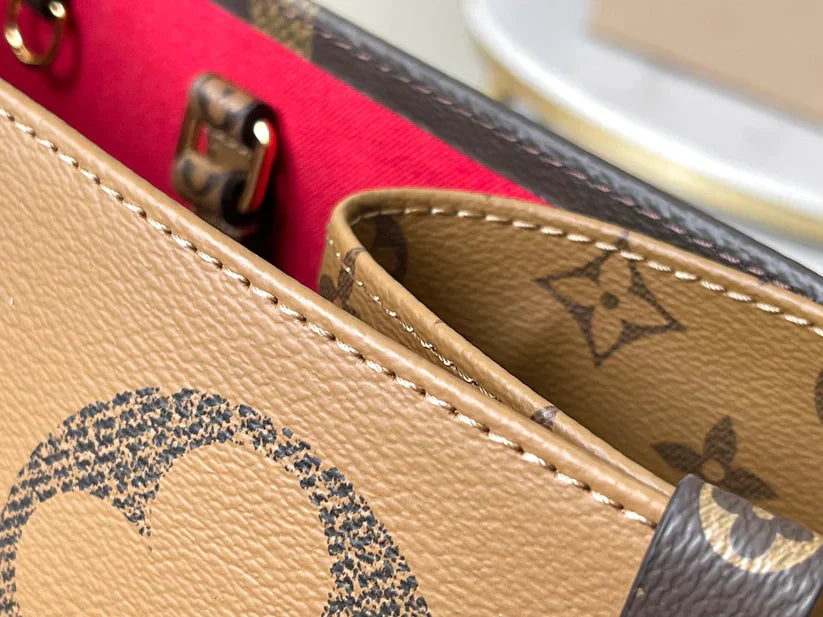 Luxe Monogram Leather Tote BagHandbag-1 mysite