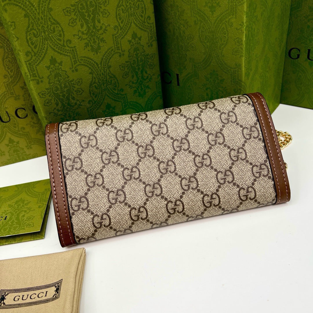 GUCCI Brown Saddle Buckle Handbag 19x10.5x3.5cm mysite