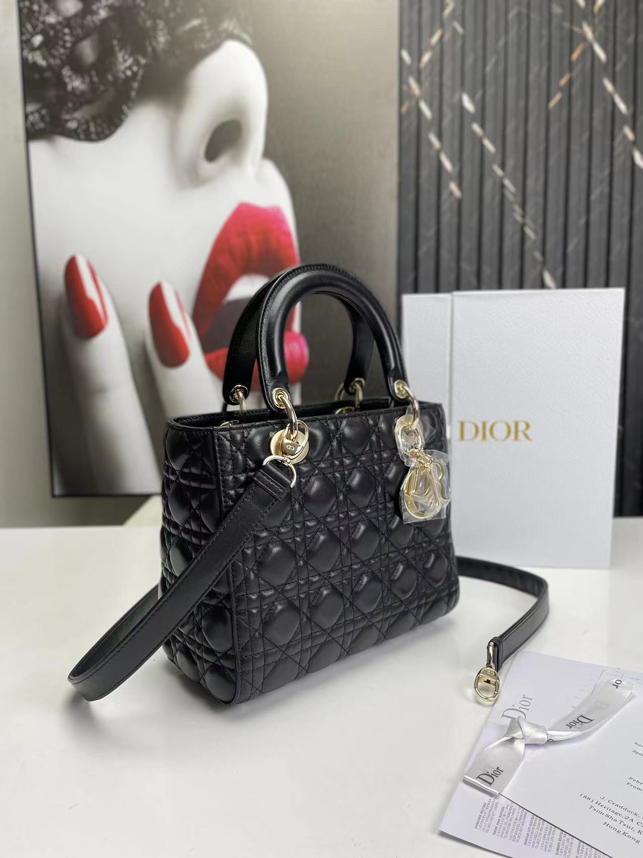 Dior Lady Medium Black Bag 24cm mysite