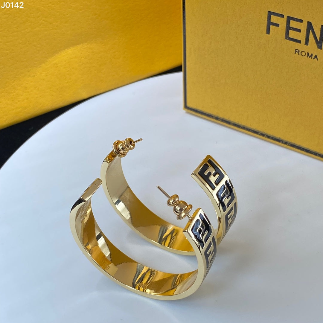 Double F Letter Half Hoop Earrings mysite