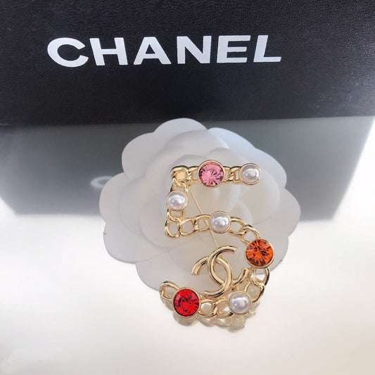 Lucky 5 Diamond Pearl Brooch mysite