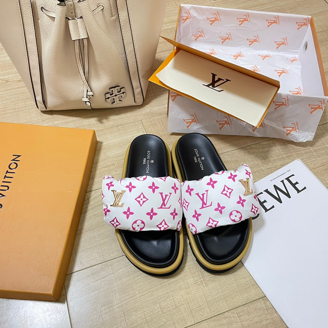 Letter Buckle Velcro Slippers mysite