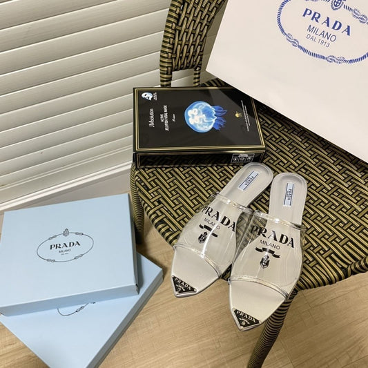 Triangle Logo Transparent Flat Slippers mysite