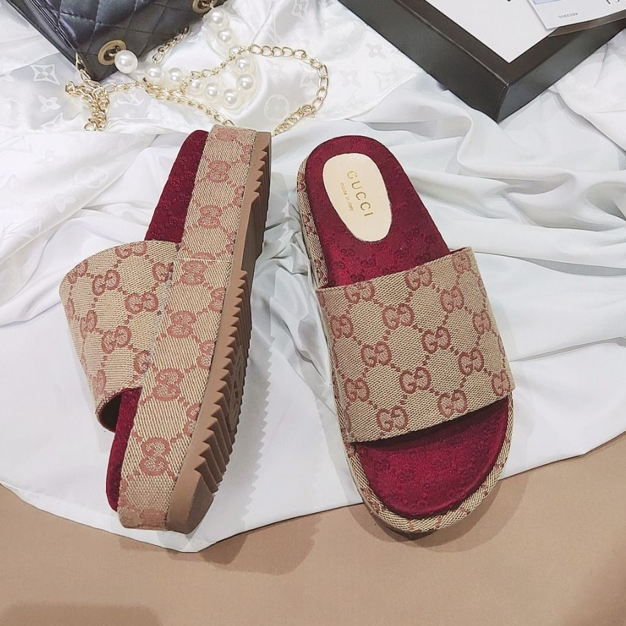 Platform Slippers With Double G Motif mysite