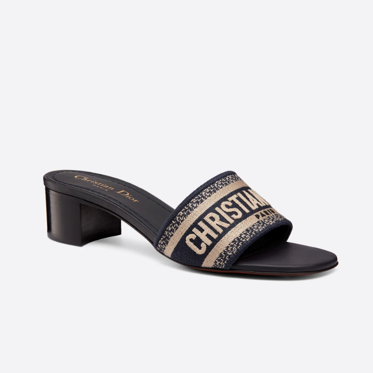 Embroidered Block Heel Slippers mysite