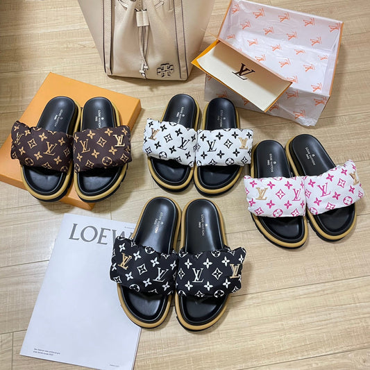 Letter Buckle Velcro Slippers mysite